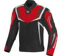 Berik Toronto Giacca tessile impermeabile per moto, nero-bianco-rosso, taglia 52 per maschi