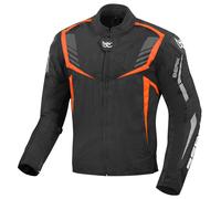 Berik Toronto Giacca tessile impermeabile per moto, nero-rosso, taglia 56 per maschi