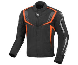 Berik Toronto Giacca tessile impermeabile per moto, nero-rosso, taglia 56 per maschi