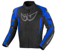 Berik Tourer Evo giacca tessile moto impermeabile, nero/blu, Taglia 52