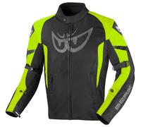 Berik Tourer Evo giacca tessile moto impermeabile, nero/giallo, Taglia 54