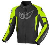 Berik Tourer Evo giacca tessile moto impermeabile, nero/giallo, Taglia 56