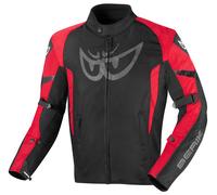 Berik Tourer Evo giacca tessile moto impermeabile, nero/rosso, Taglia 48