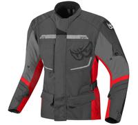 Berik Tourer Giacca tessile per moto impermeabile, grigio/rosso, Taglia 50
