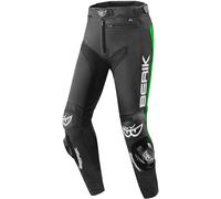 Berik Track Pantaloni di pelle, nero/verde, Taglia 58