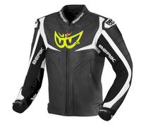 Berik Wild Chase Giacca in pelle da moto, Bianco/nero, Taglia 52