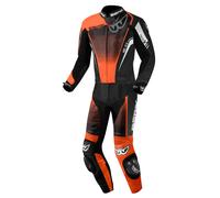 Berik XR-Ace Evo tuta in pelle da moto in 2 pezzi traforata, nero-grigio-arancione, taglia 56 per maschi