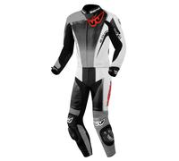 Berik XR-Ace Evo tuta in pelle da moto in 2 pezzi traforata, nero-grigio-bianco, taglia 50 per maschi