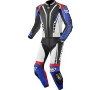 Berik XR-Ace Tuta in pelle da moto a due pezzi, nero-bianco-rosso-blu, taglia 50 per maschi