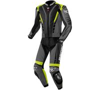 Berik XR-Ace Tuta in pelle da moto a due pezzi, nero-grigio-giallo, taglia 54 per maschi