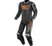 Berik Zakura Evo tuta in pelle da moto in 2 pezzi traforata, nero-grigio-arancione, taglia 52 per maschi