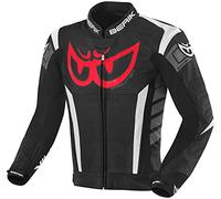Berik Zakura Giacca in pelle per moto, nero/bianco/rosso/grigio, Taglia 56