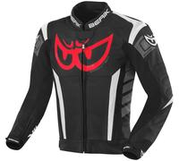 Berik Zakura Giacca in pelle per moto, nero/bianco/rosso/grigio, Taglia 52