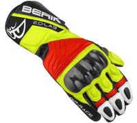 Berik Zoldar Guanti Moto, nero-rosso-giallo, taglia XS per maschi