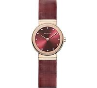 Bering 10126-363R - Orologio da polso da donna, analogico, al quarzo, in acciaio INOX, colore: rosso