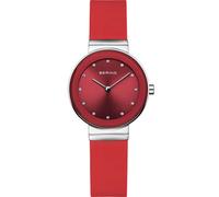 BERING Orologio da donna al quarzo Movement - Classic Collection con acciaio inossidabile e vetro zaffiro 10129-XXX - 3 ATM, Colore: rosso