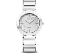 Bering 11435-753 Diamante Ceramica 35mm 3ATM Quarzo Unisex Bianco Argento, Bi...