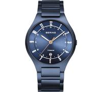 BERING 11739-797 Orologio da uomo al quarzo, orologio da polso con cassa in titanio blu da 39 mm e quadrante blu, cinturino in titanio con elementi in titanio, 5 ATM