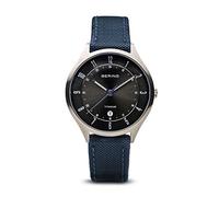 BERING 11739-873 Orologio da uomo al quarzo, orologio da polso con cassa in titanio color argento da 39 mm, quadrante grigio, cinturino Nato, vetro zaffiro, 5 ATM