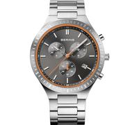BERING 11743-709 Orologio da uomo al quarzo, orologio da polso con cassa in titanio color argento da 43 mm e quadrante nero, cinturino in titanio con elementi in titanio, 5 ATM
