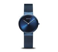 BERING 14531-397 Orologio da polso da donna al quarzo, cassa in acciaio inossidabile blu da 31 mm e quadrante blu, cinturino in maglia milanese, vetro zaffiro, 5 ATM
