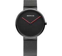 BERING 14539-642 Orologio unisex al quarzo, orologio da polso con cassa in acciaio inossidabile nera da 39 mm, quadrante nero, cinturino in maglia milanese, vetro zaffiro, 5 ATM