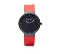 BERING 15540-523 Orologio da uomo al quarzo, orologio da polso con cassa in acciaio inox nera da 40 mm e quadrante nero, cinturino in silicone, vetro zaffiro, 5 ATM