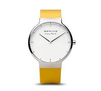 BERING 15540-600 Orologio da polso da uomo al quarzo, cassa in acciaio inossidabile color argento da 40 mm e quadrante bianco, cinturino in silicone, vetro zaffiro, 5 ATM