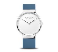 BERING 15540-700 Orologio da polso da uomo al quarzo, cassa in acciaio inossidabile color argento da 40 mm e quadrante bianco, cinturino in silicone, vetro zaffiro, 5 ATM