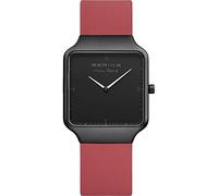 BERING 15832-523 Orologio da donna al quarzo, orologio da polso con cassa in acciaio inox nera da 32 mm e quadrante nero, cinturino in silicone, vetro zaffiro, 3 ATM