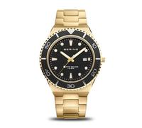 BERING 18940-732 Reloj de Cuarzo para Hombre con Caja de Acero Inoxidable de 43 mm con Acabado Dorado, Esfera Negra, Brazalete y Detalles Inoxidable, Resistencia al Agua de 10 ATM, 13940-520