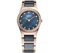 BERING 32426 Orologio da polso al quarzo da donna, cassa in acciaio inox da 26 mm, quadrante, cinturino in acciaio inox con elementi in ceramica, 5 ATM