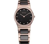 BERING 32430 Orologio da polso al quarzo da donna, cassa in acciaio inox da 30 mm, quadrante, cinturino in acciaio inox con elementi in ceramica, 5 ATM