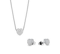 BERING 468-768 - Parure da donna con collana e orecchini a forma di cuore con zirconi, Einheitsgröße, Acciaio inossidabile, Zirconia cubica