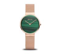 BERING, ,Accessories ,Donna ,Giallo ,ONE SIZE Orologio Classico Oro Rosa Malachite Verde Quadrante 14531-368