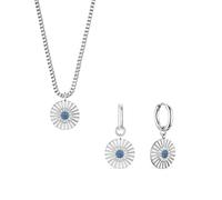 BERING Arctic Flowers - Parure di gioielli con collana e orecchini a cerchio in argento, Einheitsgröße, Acciaio inossidabile, Zirconia cubica