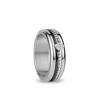 BERING, Set di Anelli Intercambiabili da Donna, in Argento e Nero con L'Esclusivo Sistema Twist & Change, Rhine