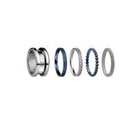 BERING, Set di Anelli Intercambiabili da Donna, in Argento e Blu con L'Esclusivo Sistema Twist & Change, Symphony-Set-A