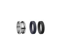 BERING Set di Anelli Intercambiabili da Uomo in Argento, Nero e Blu con Sistema Twist-& Change, Misura 9