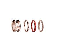 BERING Set di anelli intercambiabili Symphony-Set-D, acciaio, oro rosa e rosso, Twist & Change
