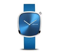 BERING Armbanduhr OCEAN PEBBLE MIT RECYCELTEM OZEAN-PLASTIK blau 18040-308