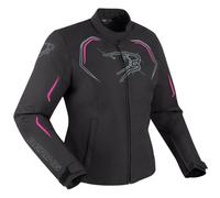 Bering Dundy impermeabile Giacca tessile moto da donna, nero-rosa, taglia 38 per donne