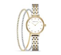 BERING Classic 11028-714-GWP - Set di cinturini per orologio da donna, colore oro, 28 mm