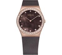 BERING Classic Collection - Orologio da polso da donna, analogico, al quarzo, con cinturino in acciaio inox e vetro zaffi