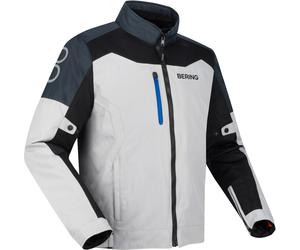 Bering Cronos impermeabile Ripstop Giacca tessile moto, Grigio chiaro/grigio scuro/nero, Taglia XL