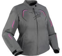 Bering Dundy Queen Size impermeabile Giacca tessile moto da donna, grigio-rosa, taglia 46 per donne