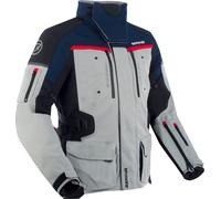 Bering Freeway, giacca tessile impermeabile L male Grigio Chiaro/Blu Scuro/Rosso