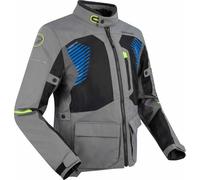 Bering Bakundu impermeabile Moto Tessile Giacca, nero-grigio-blu, taglia M per maschi
