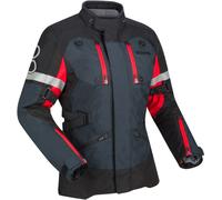 Bering Halifax 17353 impermeabile Giacca tessile moto da donna, nero/antracite/rosso, Taglia 42