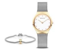 BERING Orologio da donna al quarzo Movement - Classic Collection con acciaio inossidabile e vetro zaffiro 12131-010-190-GWP1, Bracciale